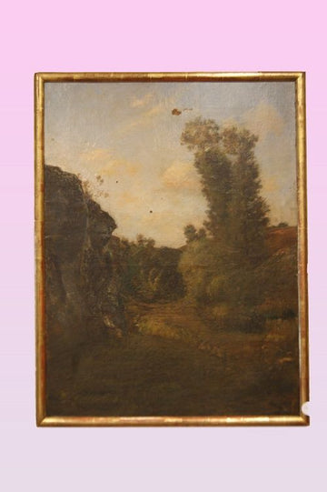 Olio su tela Paesaggio campestre 15329