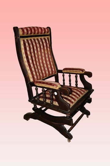 Antique 19th century French rosewood rocking armchair