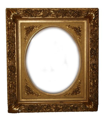 Pair of antique French gold leaf twin frames from the 1800s