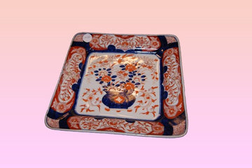 Antique square porcelain plate "Imari" with decorations