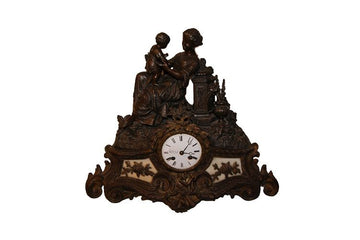 Bronze clock depicting 