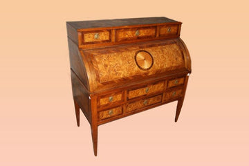 Early 19th century Louis XVI style roller writing desk in mahogany and briar