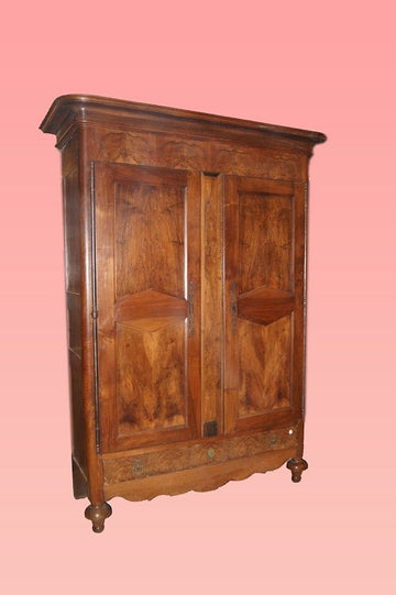 Antique 1700 wardrobe in French Louis Philippe style walnut
