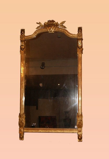 Antica grande specchiera caminiera Luigi XVI francese del 1800