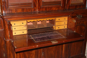 Grande libreria Bookcase inglese in mogano 4 ante del 1800