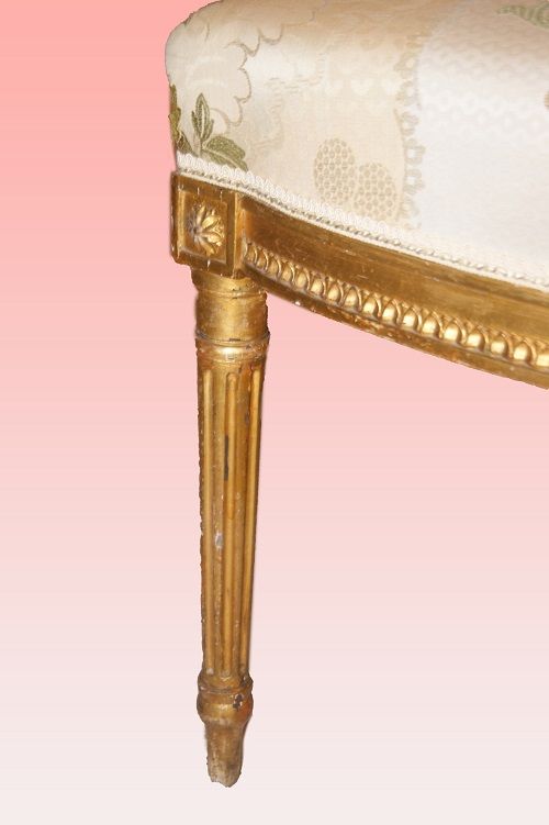 Antico salotto dorato 2 poltrone e 2 sedie del 1800 Luigi XVI stile
