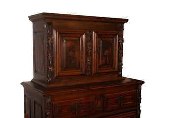 Antica credenza del 1500 italiana rinascimento doppio corpo intagli