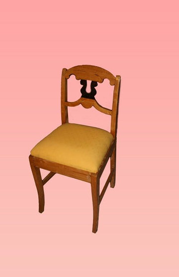 Gruppo di 6 sedie Biedermeier del 1800 in betulla