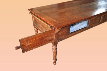 Antique beautiful French rustic table from the 1800s in cherry wood