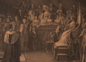 Antica stampa inglese del 1800 con cornice in mogano