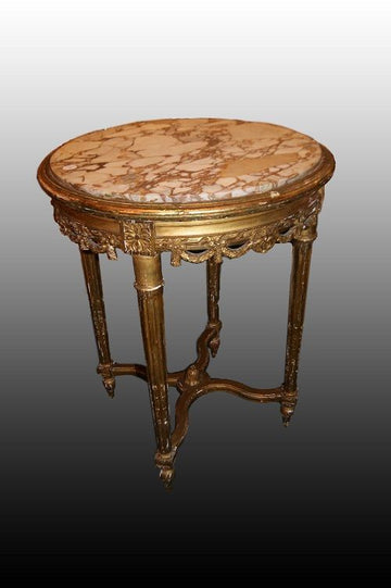Salotto 6 pezzi 4 poltrone 1 divano e 1 tavolino Luigi XVI dorato 1800