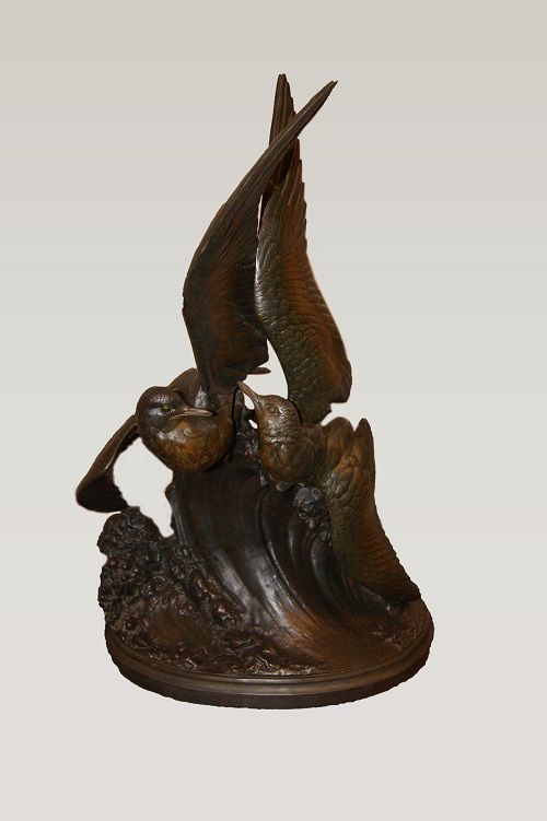 French sculpture from the late 1800s "Pair of Albatrosses"