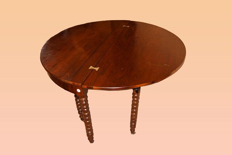 Antico tavolo consolle a mezzaluna allungabile a 3 metri del 1800