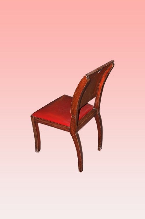 Gruppo di 6 sedie antiche stile Decò italiane di inizio 1900