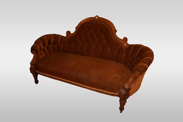 Antique beautiful English sofa from the 1800s, low inlaid Victorian