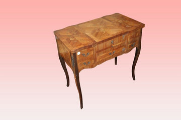 Antique French dressing table from the 19th century with inlays and bronzes