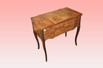 Antica tavolino toilette del 1800 francese con intarsi e bronzi