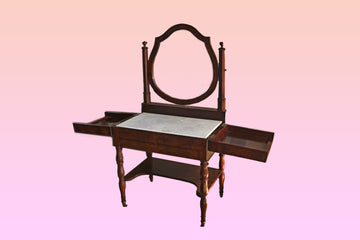 Antique French Dressing Table from 1800 Louis Philippe style with marble