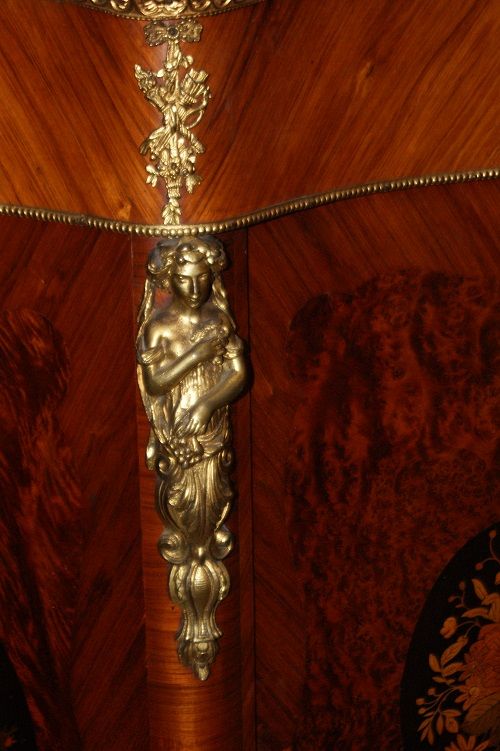 Superbo credenza servante Luigi XV del 1800 intarsi bronzo e marmo