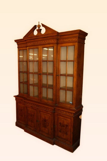Antique Italian ash bookcase from the early 1900s with doors