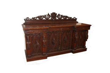 Antica grande credenza Stile Tudor del 1800