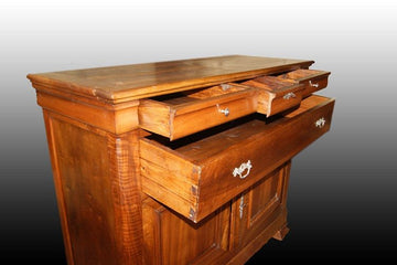 Antica grande credenza Luigi Filippo rustica del 1800 in ciliegio