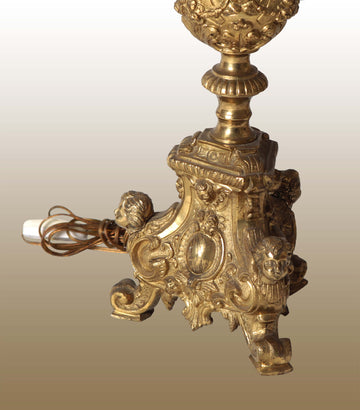 Pair of antique French candelabra from the 1800s in gilded bronze