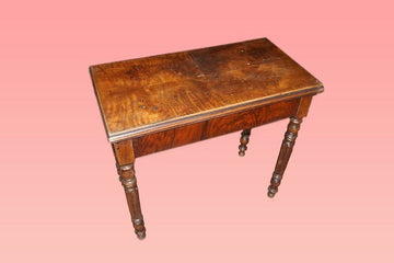 Antique Directorio console game table from the 1800s in walnut