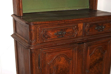 French Cupboards from the 1700s in walnut wood, double bookcase body