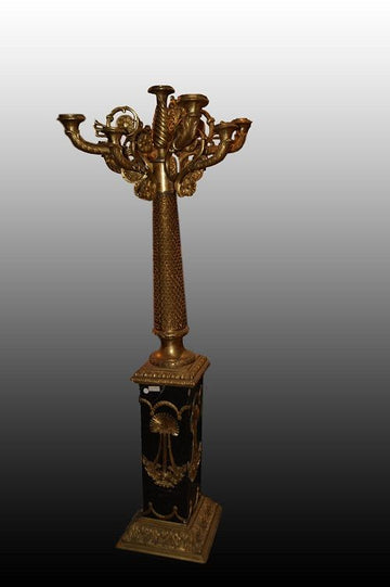 Coppia di candelieri giganti francesi del 1800 stile Impero