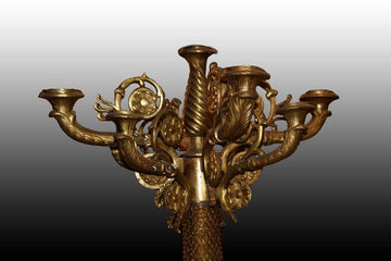 Coppia di candelieri giganti francesi del 1800 stile Impero