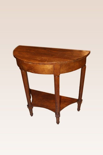 Consolle a mezzaluna in legno di noce del 1800 stile Impero