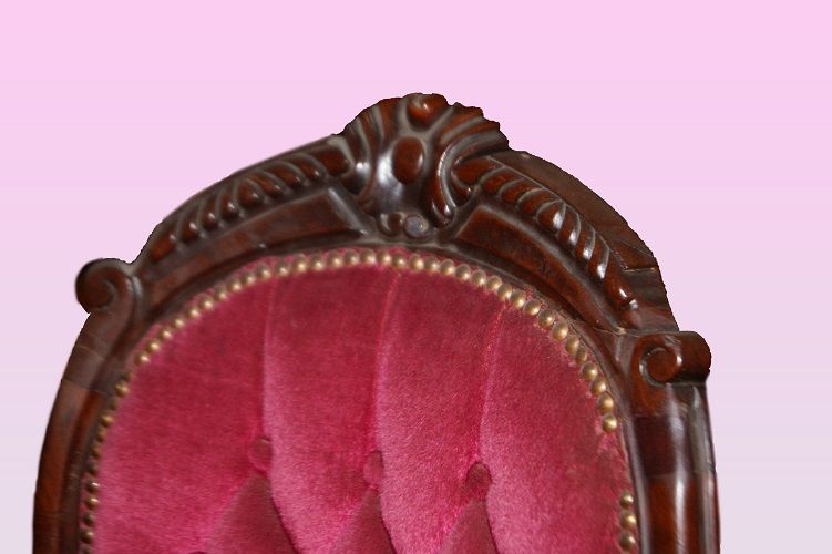 Gruppo di 6 sedie antiche del 1800 in mogano Luigi Filippo stile 