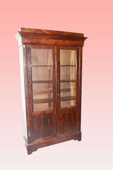 Louis Philippe style 2-door bookcase in mahogany