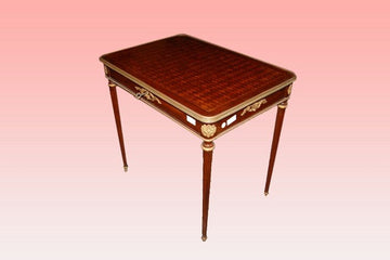 Superb Louis XVI style writing table with Marquetterie top