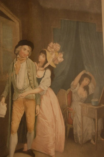 Antica stampa francese del 1800 Prostitute in Casa di Tolleranza