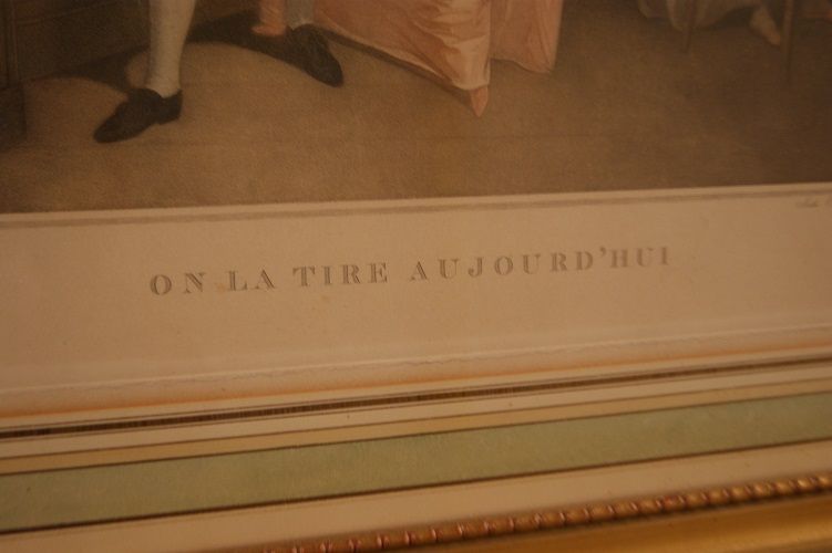 Antica stampa francese del 1800 Prostitute in Casa di Tolleranza