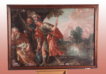 Grande quadro "L'ebrezza di Noè" del 1600 Italiano
