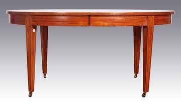 Sheraton style English living room table in extendable satinwood