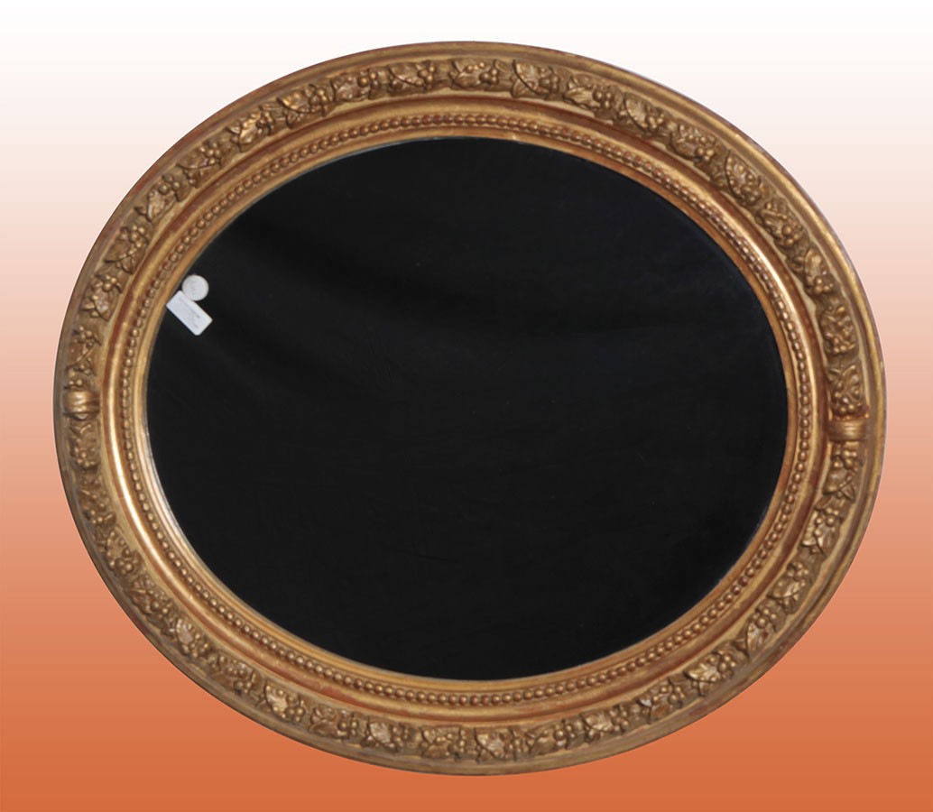 Antique French oval mirror