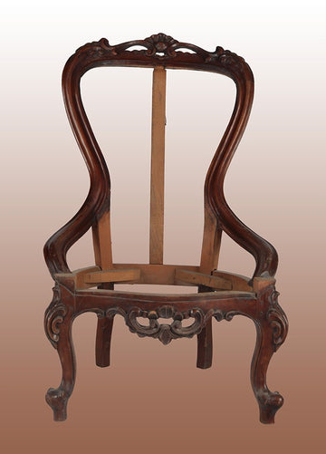 Antica poltrona fusto italiana del 1900 in noce