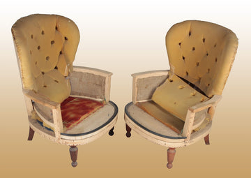Pair of English pozzoli armchairs from 1900 to be restored