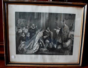 Stampa francese di inizio 1900 "Celebration du mariage de Marie STUART"