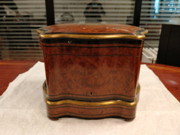 Antica scatola porta liquori 1800 in radica di maples e ebano