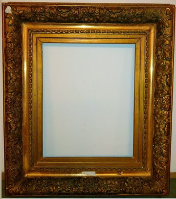 Cornice francese 1800 rettangolare dorata motivo floreale 59x67/31x40