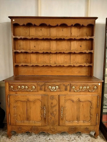 Antica grande credenza, piattaia, doppio corpo 1800 stile Provenzale
