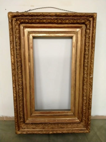 Cornice inglese rettangolare in legno dorato