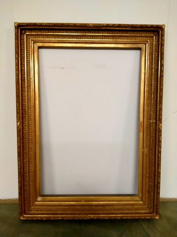 Antica cornice rettangolare inglese in legno dorato del 1800