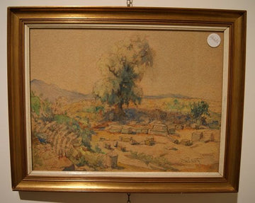 Antique pastel on cardboard from 1900 signed R.Ruberti
