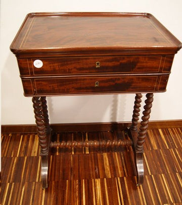 Antique French Dressing Table from 1800 Louis Philippe in mahogany with inlay